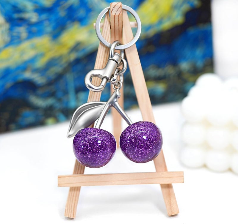 nylry Cherry Keychain & Bag Charm - Cute Cherry Accessories for Women - Gift - Image 3